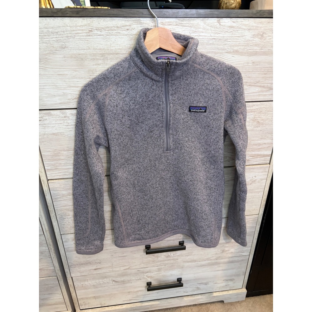 Patagonia Better Sweater 1/4 Zip Fleece Pullover Womens Small Heather Grey